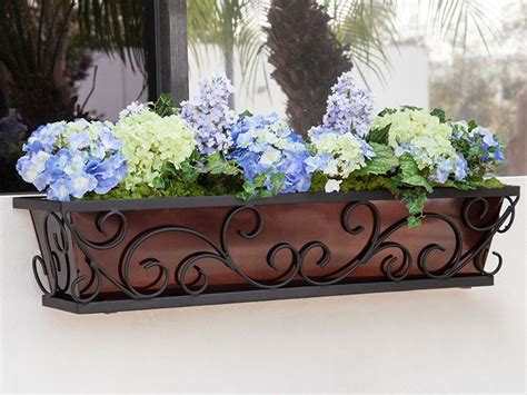 wholesale 4 ft metal window flower box|window box planters with brackets.